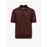 Knitted polo shirt with ribbed profiles