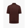 Knitted polo shirt with ribbed profiles