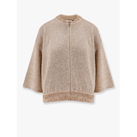 Cardigan with zip and all-over sequins