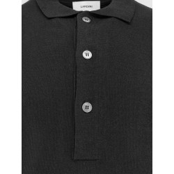 Viscose and cotton knit polo shirt