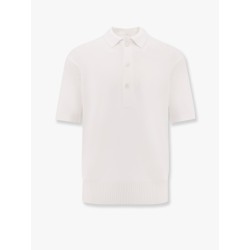 Viscose and cotton knit polo shirt