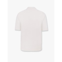 Viscose and cotton knit polo shirt