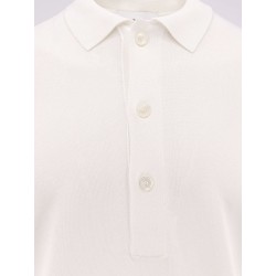 Viscose and cotton knit polo shirt