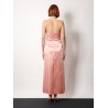Satin long dress with bustier