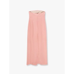 Satin long dress with bustier