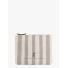 Canvas clutch with striped motif