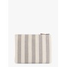 Canvas clutch with striped motif