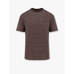 Striped linen stretch jersey t-shirt