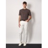 Striped linen stretch jersey t-shirt