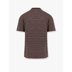 Striped linen stretch jersey t-shirt