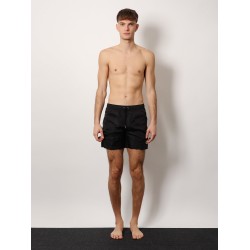 Nylon swim trunk with frontal logo patch