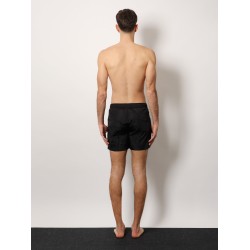 Nylon swim trunk with frontal logo patch