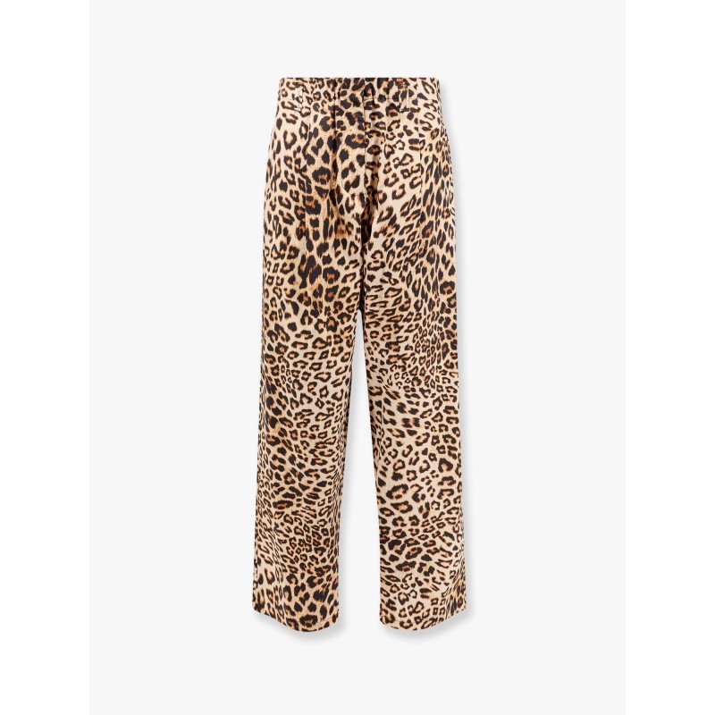 Cotton trouser with animalier print