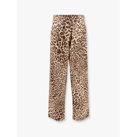 Cotton trouser with animalier print
