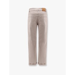 Stretch cotton trouser with back logo patch