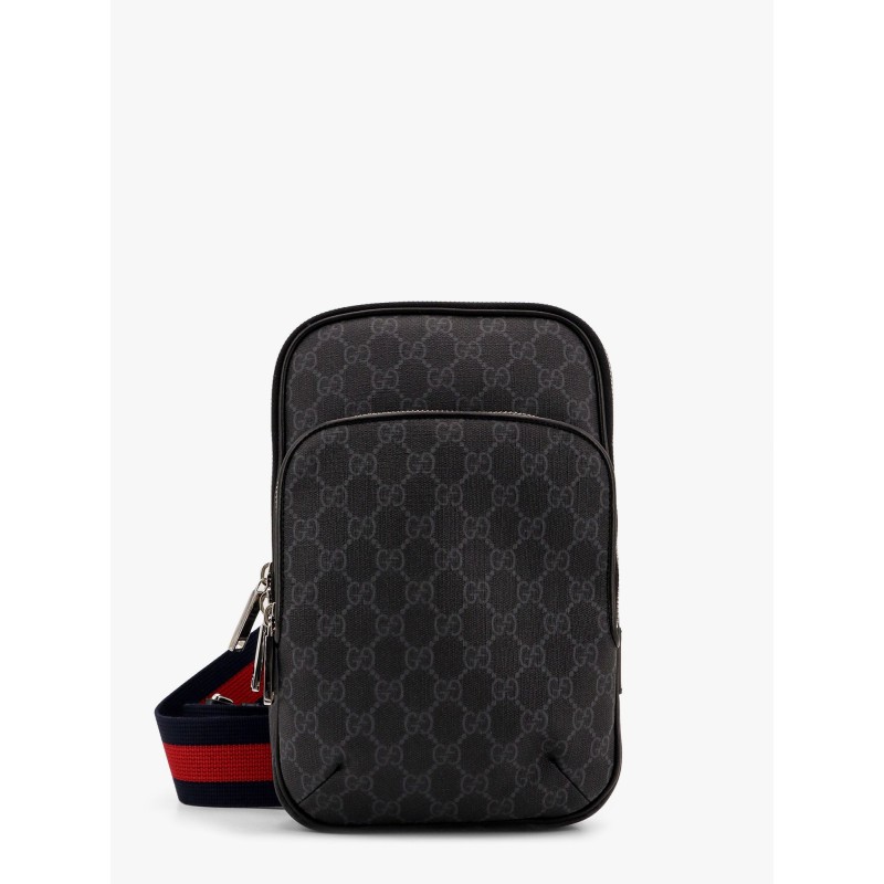 GG supreme fabric and leather crossbody bag
