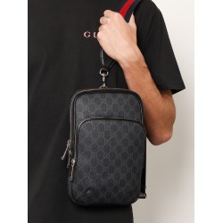 GG supreme fabric and leather crossbody bag