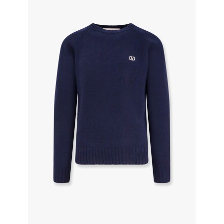 Virgin wool sweater with vlogo embroidery