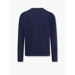 Virgin wool sweater with vlogo embroidery