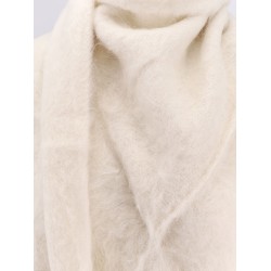 Draped-scarf alpaca blend sweater