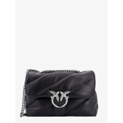 Matelassé leather shoulder bag with iconic love birds buckle