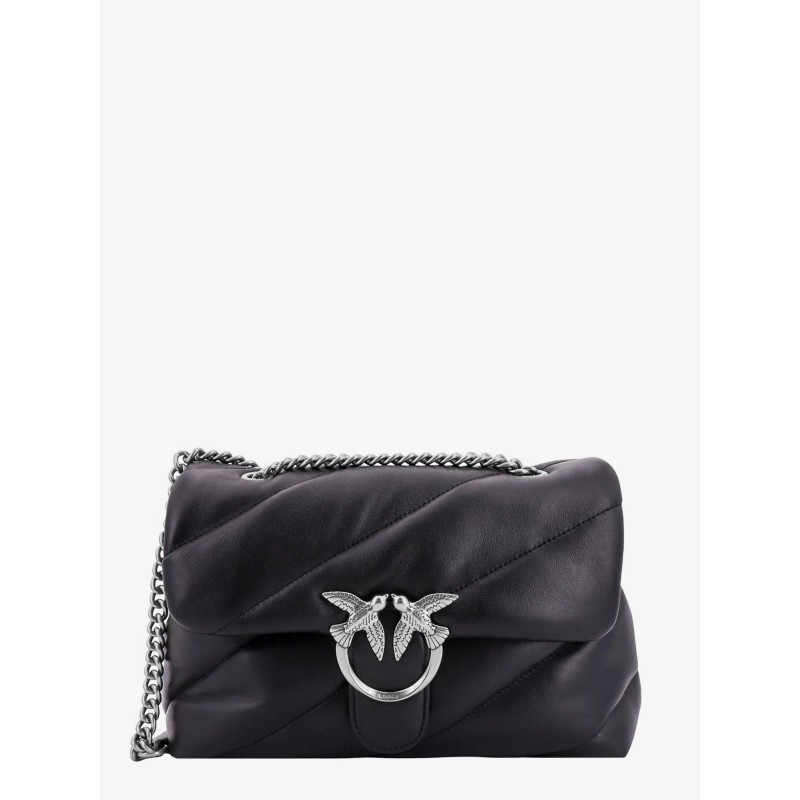 Matelassé leather shoulder bag with iconic love birds buckle