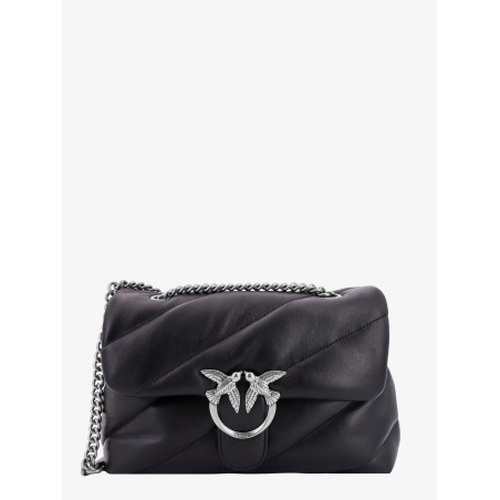 Matelassé leather shoulder bag with iconic love birds buckle