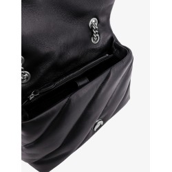 Matelassé leather shoulder bag with iconic love birds buckle