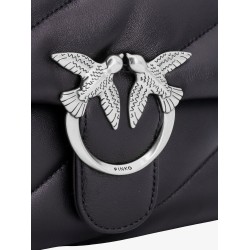 Matelassé leather shoulder bag with iconic love birds buckle