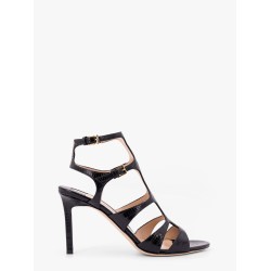 Leather sandals with croco effect