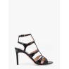 Leather sandals with croco effect
