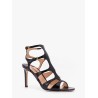 Leather sandals with croco effect