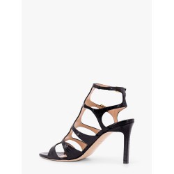 Leather sandals with croco effect