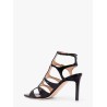 Leather sandals with croco effect