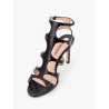 Leather sandals with croco effect