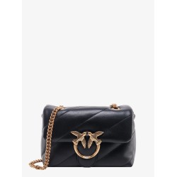 Matelassé leather shoulder bag with iconic love birds buckle