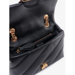 Matelassé leather shoulder bag with iconic love birds buckle