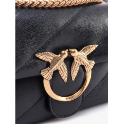 Matelassé leather shoulder bag with iconic love birds buckle