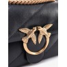 Matelassé leather shoulder bag with iconic love birds buckle