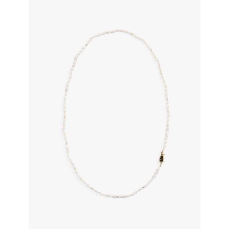 Metal necklace with pearls