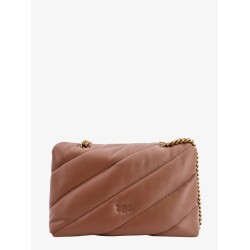 Matelassé leather shoulder bag with iconic love birds buckle