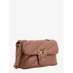 Matelassé leather shoulder bag with iconic love birds buckle