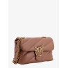 Matelassé leather shoulder bag with iconic love birds buckle