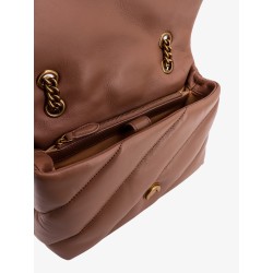 Matelassé leather shoulder bag with iconic love birds buckle