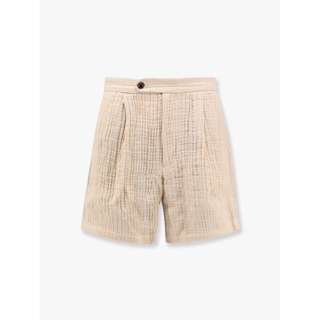Double weave linen bermuda shorts