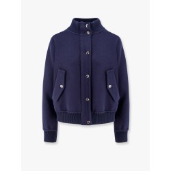 Virgin wool and silk bomber with dior oblique internal motif
