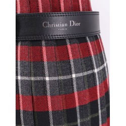 Tartan wool kilt skirt with check'n'dior motif