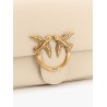 Leather shoulder bag with metal love birds buckle