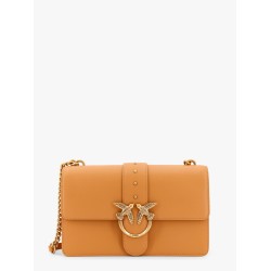 Leather shoulder bag with love birds buckle
