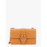 Leather shoulder bag with love birds buckle